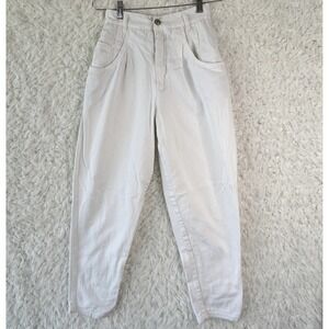Onyx Vintage High Waisted Mom Jeans 6 White 90s Tapered Leg Cotton Denim Retro